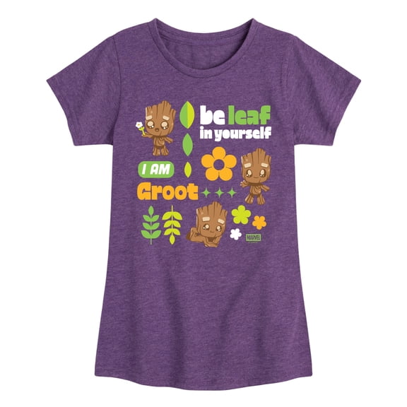 Guardians Of The Galaxy - Groot Grid - Youth Girls Fitted Short Sleeve T-Shirt
