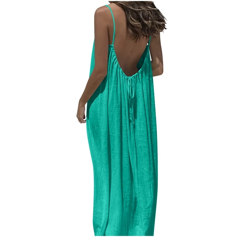 blue dress for baby girl Cora Backless Maxi Dress