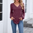 thumbnail image 1 of Ailaofu Women V Neck T-Shirt Casual Short Sleeve Plain Tee Shirts Blouses, 1 of 6