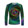 thumbnail image 2 of Waiimak Men'S Unifashion Daily T Shirt Fashion Gradient Color Vertigo Graphic Prints Geometry Print Long Sleeve Tops, 2 of 9