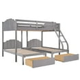 UBesGoo Full Over Twin & Twin Bunk Bed, Velvet Triple Bunk Bed with