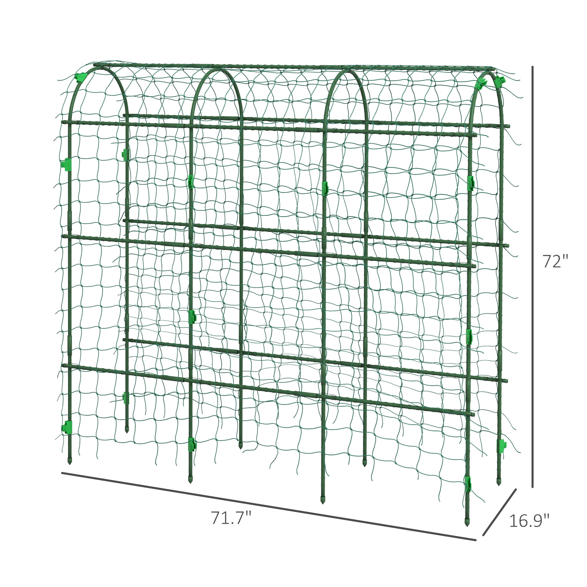 Outsunny Garden Trellis for Climbing Plants Outdoor, 72" Tall, Green