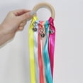 thumbnail image 4 of OUNONA Ribbon Wand 4Pcs 25Cm Colorful Random Cheerleading Bell Prop Wooden Round Handle For Oriental Dance 9.8In, 4 of 6