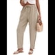 thumbnail image 1 of Pantalones de con Cordón Ajustable para Mujer, Pantalones de Playa de Verano con Cintura Elástica. Caqui L, 1 of 10