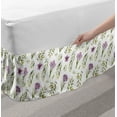 thumbnail image 2 of Green and Purple Bed Skirt, Pastel Toned Watercolor Garden Art Pattern with Flowers and Leaves, Elastic Bedskirt Dust Ruffle Wrap Around for Bedding Decor, 4 Sizes, Mauve Khaki White, by Ambesonne, 2 of 2