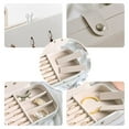 thumbnail image 6 of Casegrace Portable Jewelry Box for Women Girls Double Layer Display Storage Organizer Earrings Ring Necklace Leather Travel Jewelry Case, 6 of 8