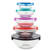 Glass Food Storage Containers with Snap Lids 10 Piece Set by Chef