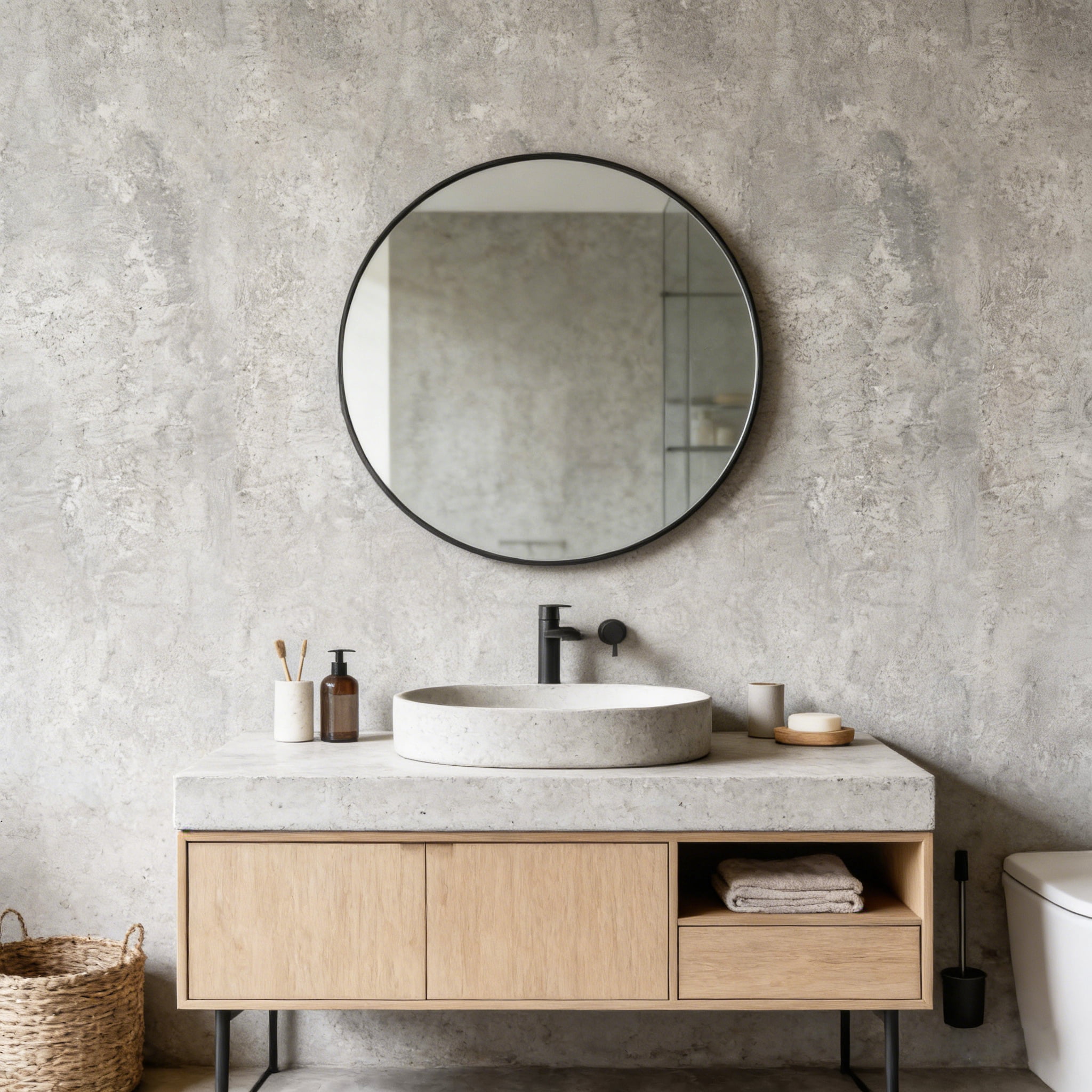 AbaBoorty Peel and Stick Countertop Contact Paper 15.7"x394", Cement Gray Concrete Wallpaper Waterproof Vinyl Wrap for Kitchen Table Desk Bedroom Accent Wall