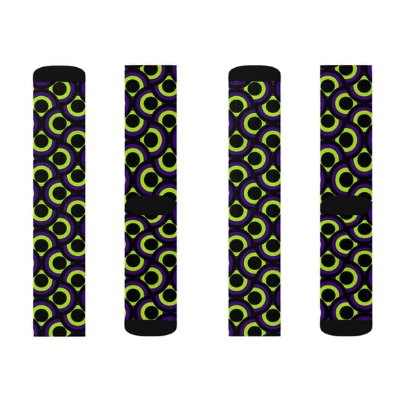 Neon Purp Circle Socks