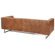 Crafters and Weavers Taylor Contemporary Tufted Sofa in Light Brown Leather