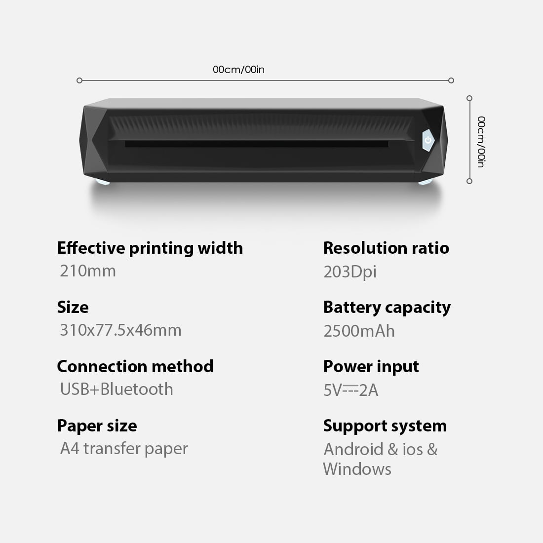 KVM Wireless Tattoo Thermal Stencil Printer