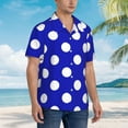thumbnail image 2 of Cauagu Blue And White Polka Dot Print Hawaiian Shirt for Men,Casual Short Sleeve Button Down Shirts Summer Beach Men's Regular-Fit Short-Sleeve Print Shirt -XX-Large, 2 of 6