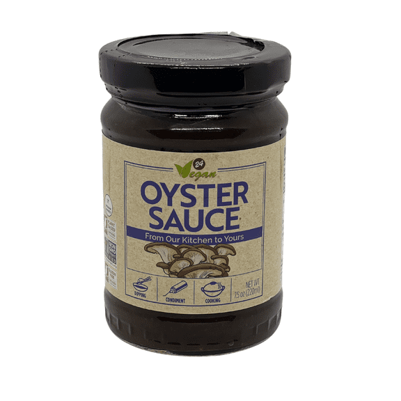 24Vegan All Natural Non-GMO Vegan Oyster Sauce - NO MSG ADDED - 7.5oz - Oyster Sauce for marinades or stir fry