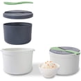 thumbnail image 3 of Microwave Rice Cooker, Dingrich 2L Microwave Rice Cooker Set with Rice Spoon Lid Strainer Steaming Pot Rice Cooke for Home Meal Prep Cooker (Green), 3 of 10
