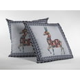 thumbnail image 2 of 20" Blue White Boho Deer Suede Throw Pillow, 2 of 4