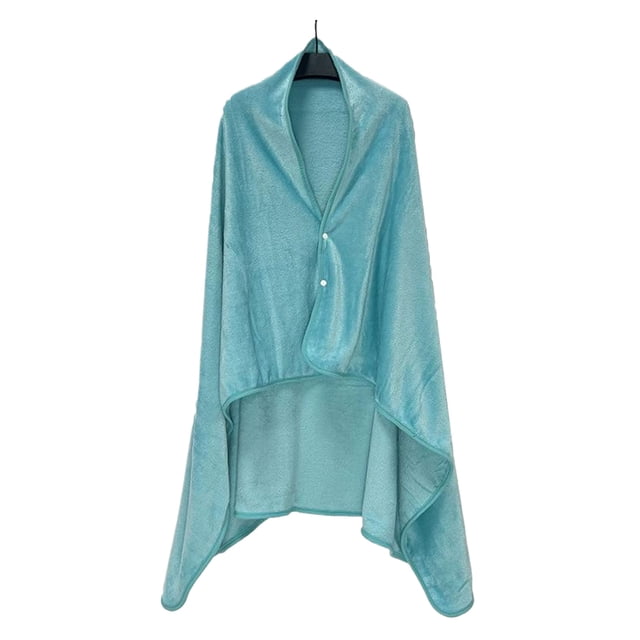Billuyoard Chaqueta de manta de regazo a cuadros para personas mayores, chal de lana, Poncho, manta vestible multifunción Suministros térmicos D