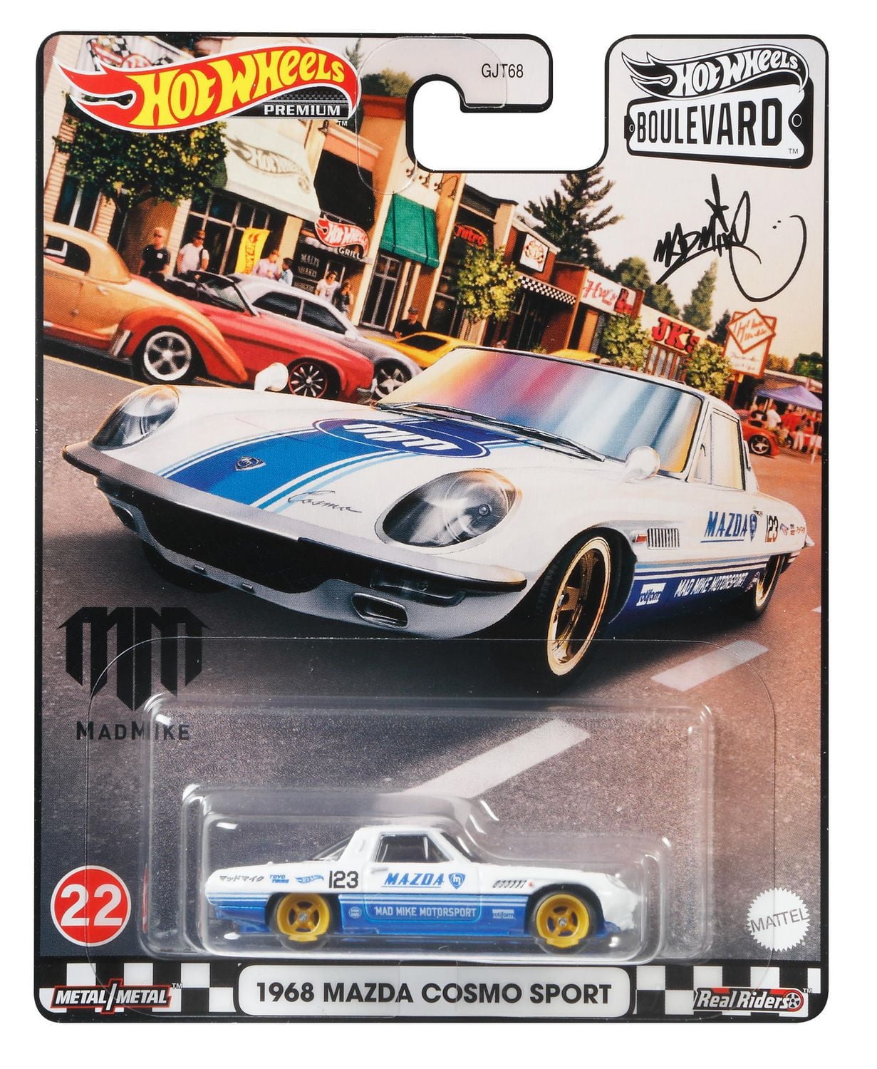 ​Hot Wheels Boulevard, véhicule 68 Mazda Cosmo Sport en métal moulé sous pression à l’échelle 1:64,