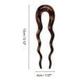thumbnail image 4 of Unique Bargains 1 Pc Hair Pin U-shaped Hair Accessories 5.12"x1.57" Brown Dark Brown, 4 of 5