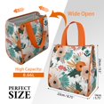 thumbnail image 3 of Pioneer Flower Floral Print Pattern Insulated Lunch Bag for Women & Adults,Large Portable Soft Cooler Lunch Bag,Thermal Food Storage Tote with Pearl Cotton,8.66L,8.75x5.75x9.5 Inch, 3 of 6