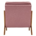 thumbnail image 6 of Accent Chair Mid-Century Modern Chair with Pillow High Back Upholstered Lounge Arm Chair with Armrest Backrest Iron Frame & Soft Cushion, Pink, 6 of 9