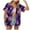 Dark Purple, variant on Towmus Women Halloween Hawaiian Shirt Cute Floral Ghosts Print Button Down Shirts Holiday Short Sleeve Tops