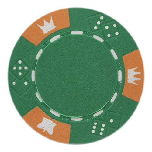 50-pack Orange Clay Composite 8 Stripe Non-Denominated 14g Poker Chips 