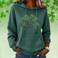 thumbnail image 2 of Chandails à Capuchon pour Femmes de la Saint-Patrick 2026 à Manches Longues avec Graphique de Trèfle et Poches, 2 of 5