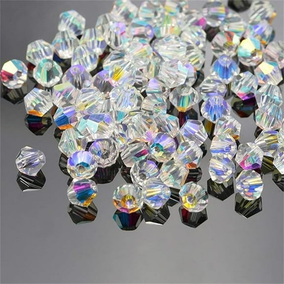 1000 Pcs 4mm Shiny Bicone Beads,Small Beads for Craft Jewelry Making,Faceted Crystal Beads for DIY Necklace and Dolls,Artificial Crystal Beads Used for Wine Charms (Colorful)