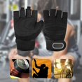 thumbnail image 3 of Guantes Unisex Antideslizantes De Medio Dedo, Transpirables, Con Almohadillas De Silicona Para La Palma, Ideales Para Gimnasio, Ciclismo, Levantamiento De Pesas Y Deportes Al Aire Libre, 3 of 7