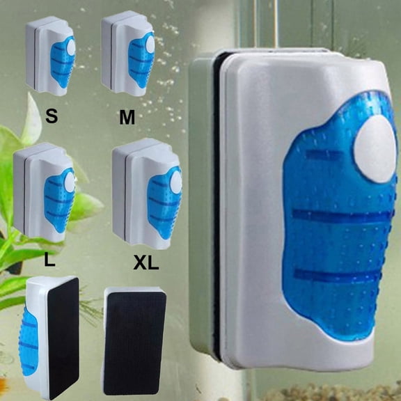 SMALL Magnetic Aquarium Algae Scraper Floating Fish Tank Glass Cleaner Brush Anti Scratch Magnetic Scrubber for Freshwater Saltwater Aquariums Fish Tanks Easy Cleaning Tool