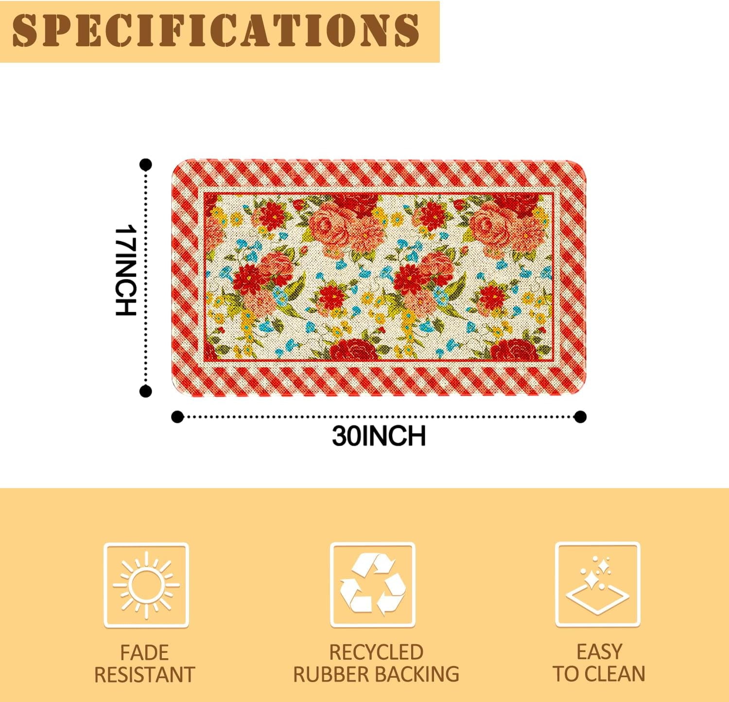 Flower Design Bathroom Rugs, Extra Soft and Absorbent Microfiber Pioneer Flower Woman Bath Mat, Non-Slip, Quick Dry Shaggy Bath Carpet, Suitable for Bathroom Floor, Tub, Shower 17x30 Inch