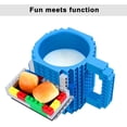 thumbnail image 3 of Taza de café de ladrillo para construir, taza de bloques de construcción creativos con 1 paquete de bloques aleatorios, regalos novedosos para niños, hombres, mujeres, cumpleaños, Navidad, azul, 3 of 5