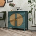 thumbnail image 2 of Sideboard Buffet Cabinet, Modern Rattan Storage Cabinet with 2 Doors and Shelve, Accent Cabinet for Living Room, Dining Room, Entryway, Kitchen, Dark Green, 2 of 9