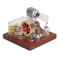 thumbnail image 3 of Modelo De Motor Stirling, Generador De Electricidad, Juguete, Base De Madera, Acero Inoxidable Multiusos Para Niños, Proyectos De Ciencia Para Regalos De Cumpleaños ANGGREK IC3115, 3 of 8