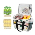 thumbnail image 2 of FORMRS Insulated Cooler Bag 24 Cans Capacity Soft Leakproof Lunch Box with Side Pockets, Green Abstract Pattern, 2 of 7