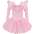 thumbnail image 3 of Girls Glitter Ballet Leotards Team Long Sleeve Leotard with Skirt Kid Dance Ballet Tutu Dress Ballerina Outfits, 3 of 7