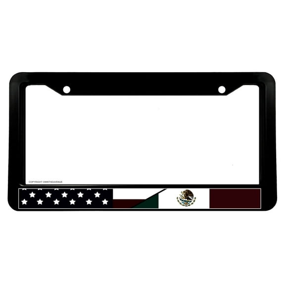 USA American Mexican Flag Subdued Car Truck Auto License Plate Frame V001