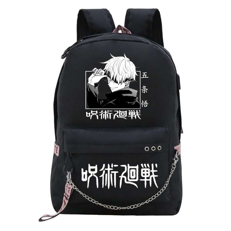 Anime Jujutsu Kaisen Girls School Bags Gojo Satoru Anime Cosplay Women Backpack USB Charging Kawaii Teenagers Bookbag Mochila