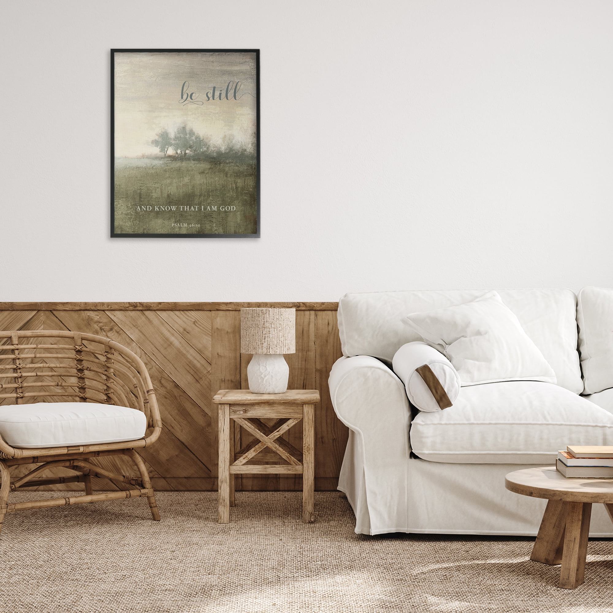 Stupell Industries Be Still Psalm 46:10 Black Framed Giclee Art, design by Michael Marcon