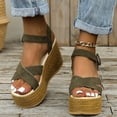 thumbnail image 5 of Mostsola Womens Platform Sandals Wedges Heels Open Toe Summer Slingback Sandals Beach Shoes, 5 of 7