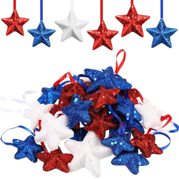 Patriotic Party Supplies American Independence Day Hanging Five-Pointed Star (Red, White, Blue) Holiday Decoration Supplies Independence Day Party Patriotic Decorations