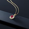 thumbnail image 5 of Gem Stone King 14K Yellow Gold Pendant 1.45 Ct Oval Red Mystic Topaz White Diamond, 5 of 5
