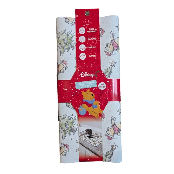 Winnie the Pooh Quick Drying Dish Mat Christmas Xmas 18"x24"