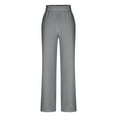 thumbnail image 6 of Clearance under 10$ Sevevn Women Casual Linen Drawstring Elastic Waist Long Wide Leg Pants Holiday Gift Finder Gray XXL, 6 of 8