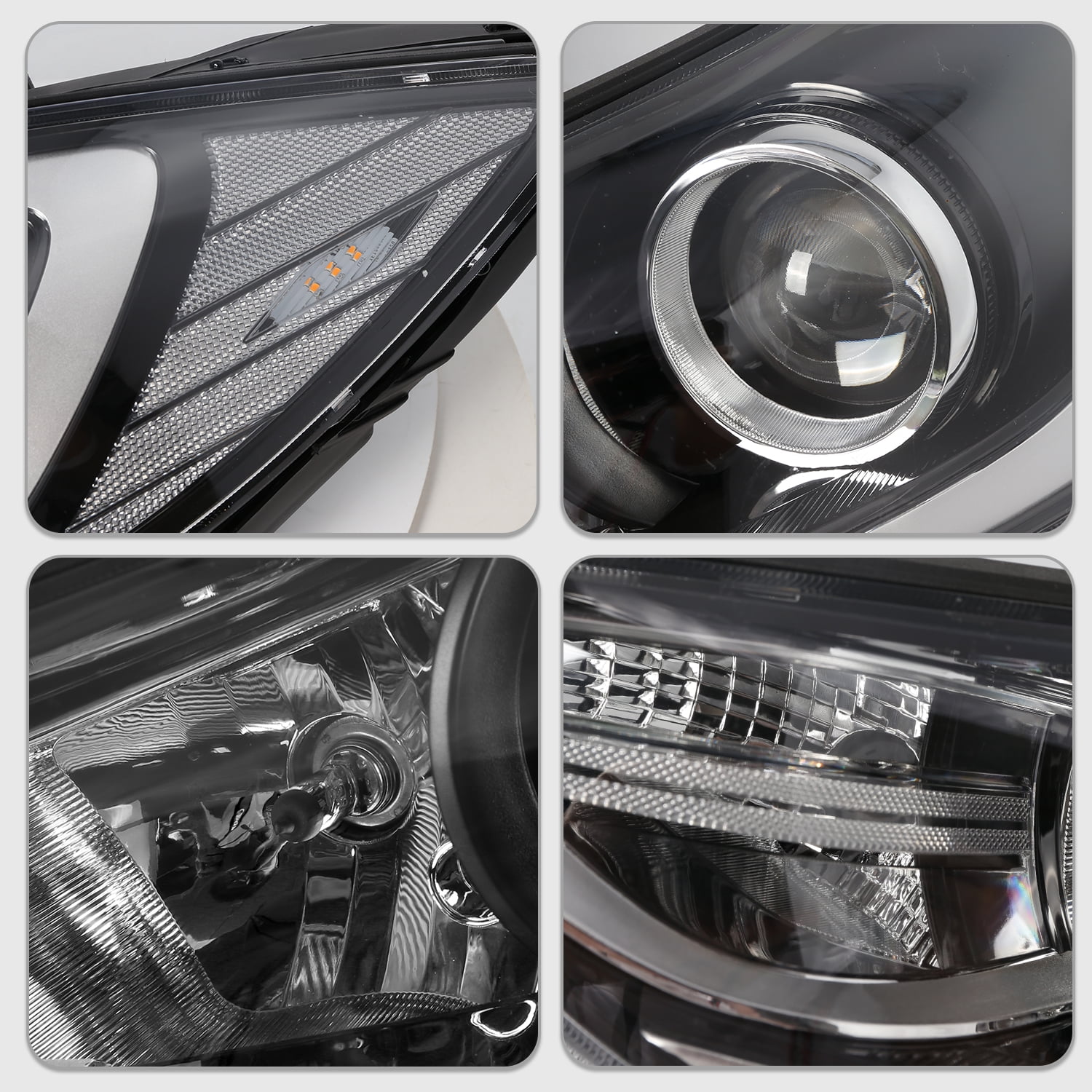 For 2017 2018 Hyundai Elantra Chrome Clear Headlight Replacement Left&Right Pair