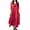 Wine Red, variant on HIMONE Long Sleeve Solid Color Tunic Dress For Lady V-Neck Button Down Maxi Dress Womens Ruffle Pleated T Shirt Dress Irregular Hem Fake Two Piece Dress Plus Size