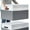 White with Grey, variant on 2 Pack EXTRA LARGE Blanket Storage Baskets with Lids, 22”x16”x12” Closet Organizers Bins for Clothes Towel/ Toy Storage Box with Lid Handles/ Stackable Decorative Fabric Bins for Living Room, Nursery