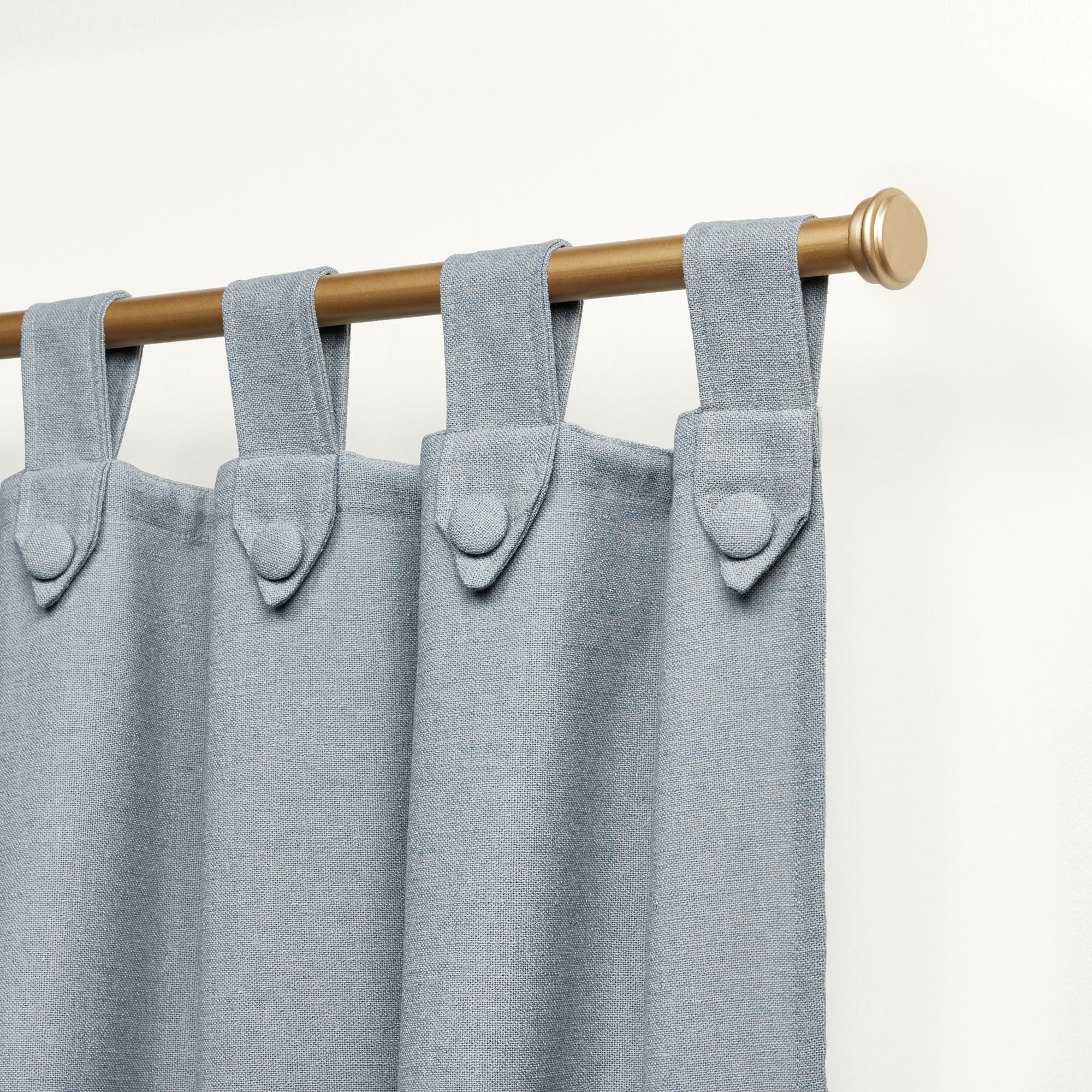 Nicole Miller New York Peterson Cotton Blend Tuxedo Tab Top Light Filtering Curtain Panels, 54"x 63", Slate Blue, Set of 2