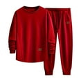 thumbnail image 2 of Zimjoy Mens Track Suits 2 Piece Set Sports Sweatsuits for Men Set Crewneck Fall Fleece Pullover Sweatshirt and Sweatpants Set Casual Loose Sweatpants Set with Pockets, Red L, 2 of 6