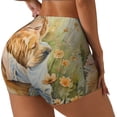 thumbnail image 1 of Fotbe Girl Hugging Dog Flowers Shorts Sin Costuras – Shorts Deportivos de Cintura Alta para Mujer, Elásticos para Gimnasio, Yoga, Running o Ciclismo-Large, 1 of 8